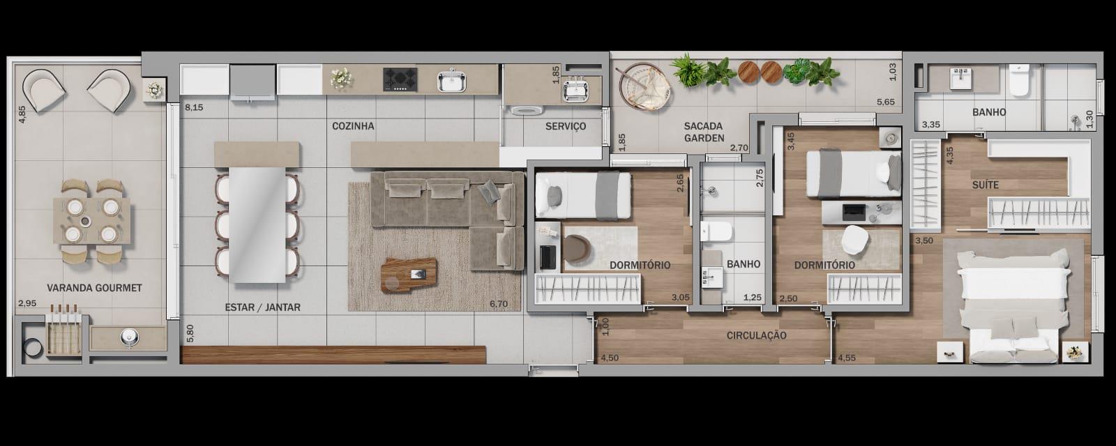 Apartamento, 3 quartos, à venda, 110 m², Petrópolis - Caxias do Sul — foto 2