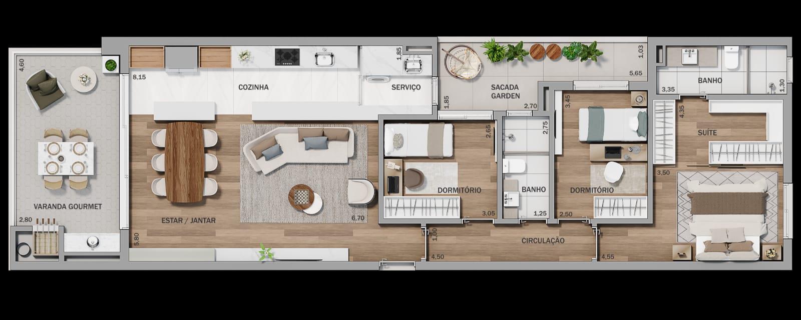Apartamento, 3 quartos, à venda, 110 m², Petrópolis - Caxias do Sul — foto 3