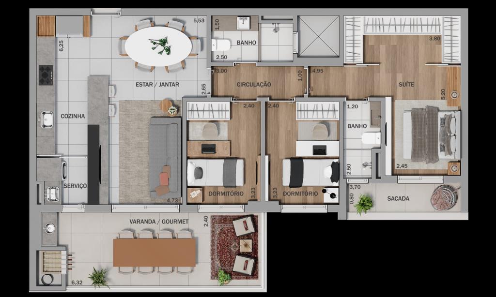 Apartamento, 3 quartos, à venda, 110 m², Petrópolis - Caxias do Sul — foto 4